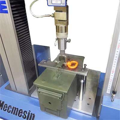 High load tension testing such as the pull-off test of a metal handle