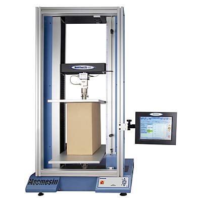 Large box compression testing via a touch screen interface