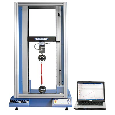 High load tensile strength testing of packaging straps up to 50 kN